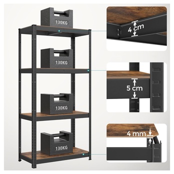 Skladovací regál GRADE 6 čierna/rustikálna hnedá 2