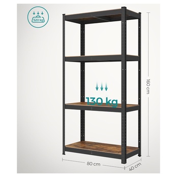 Skladovací regál GRADE 6 čierna/rustikálna hnedá 6