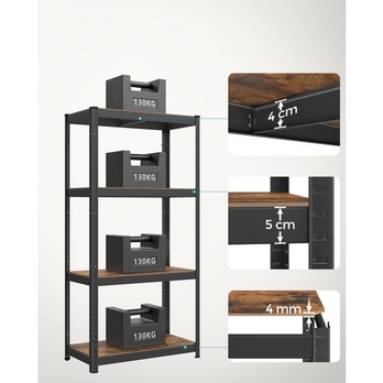 Skladovací regál GRADE IV hnedá/čierna 3