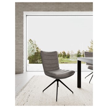 Jedálenská stolička GRAFTON svetlosivá/matná čierna 9