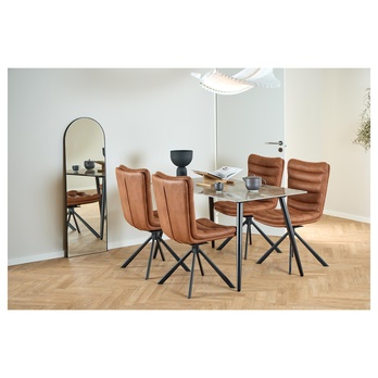 Jedálenská stolička GRAFTON koňaková/matná čierna 1