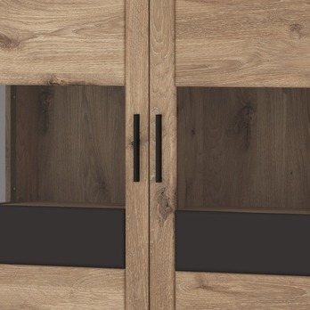 Vitrína GRANO výška 149 cm, dub viking/sivá 2