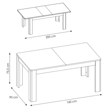Jedálenský stôl GRANO dub viking 2