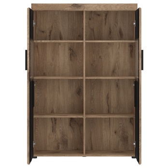 Vitrína GRANO výška 149 cm, dub viking/sivá 1