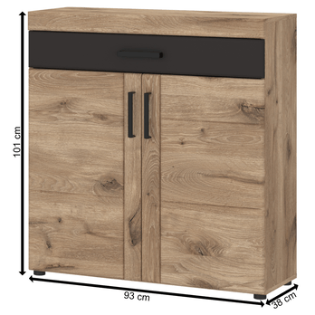 Komoda GRANO dub viking/sivá 2