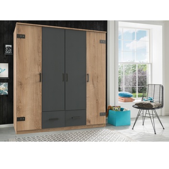 Šatníková skriňa GRAYSON 1 dub doskový/grafit 1