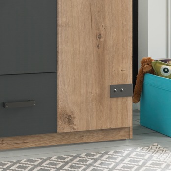 Šatníková skriňa GRAYSON 1 dub doskový/grafit 5