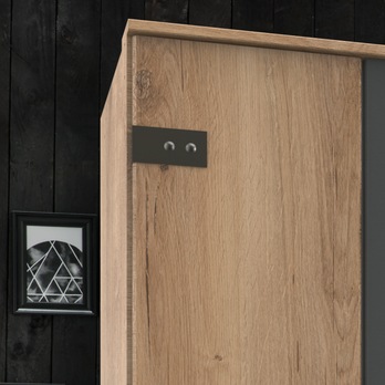 Šatníková skriňa GRAYSON 2 dub doskový/grafit 3