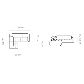 Sedacia súprava GRENADA L ľavá, olivová 4