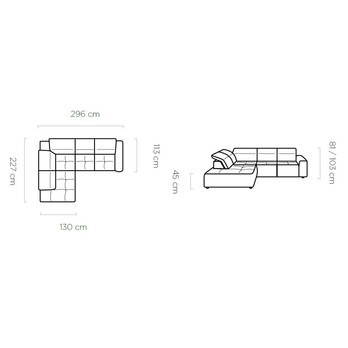 Sedacia súprava GRENADA L ľavá, antracitová 4
