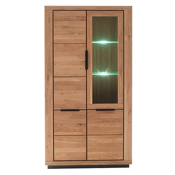 Vitrína GRENO II divoký dub/čierna 1