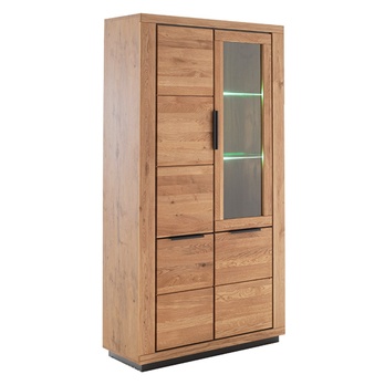 Vitrína GRENO II divoký dub/čierna 4