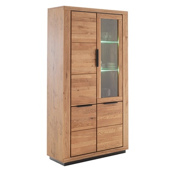 Vitrína GRENO II divoký dub/čierna 5