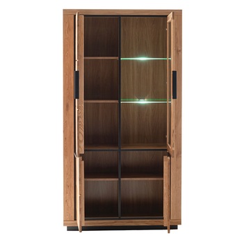 Vitrína GRENO II divoký dub/čierna 6