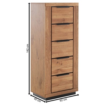 Komoda GRENO V divoký dub/čierna 5