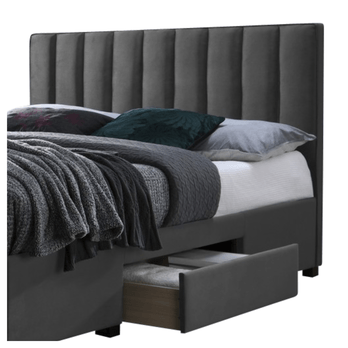 Posteľ s roštom GROCI sivá, 160x200 cm 2