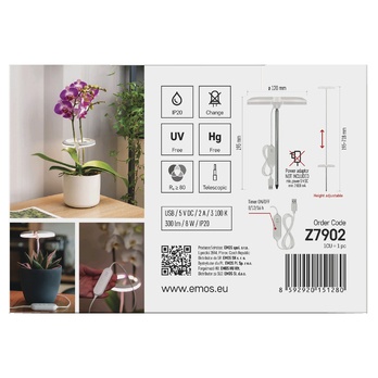 Pestovateľská lampa GROW Z7902 biela 7