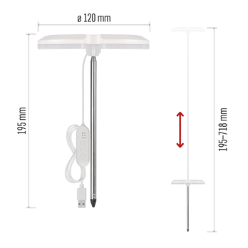 Pestovateľská lampa GROW Z7902 biela 8