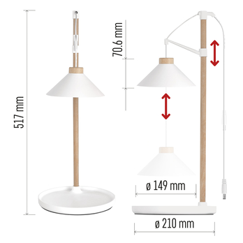 Pestovateľská lampa GROW Z7905 biela/prírodná 10