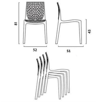 Jedálenská stolička GRUVYER antracitová 8