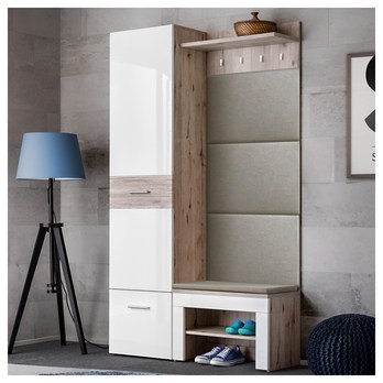 Predsieňová zostava GUSTAVO 2 dub wellington/biela 1