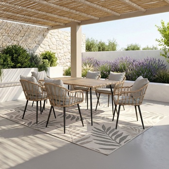 Záhradná stolička HAFRAN čierna/prírodná 1