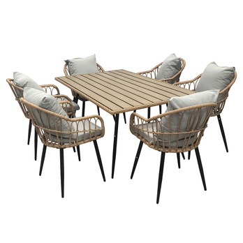 Záhradná stolička HAFRAN čierna/prírodná 2