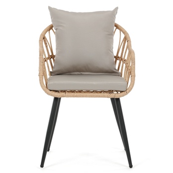 Záhradná stolička HAFRAN čierna/prírodná 3