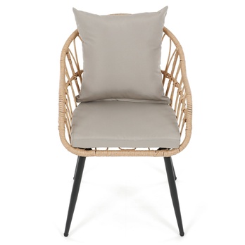 Záhradná stolička HAFRAN čierna/prírodná 4