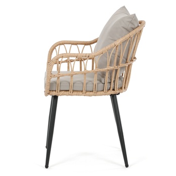 Záhradná stolička HAFRAN čierna/prírodná 5