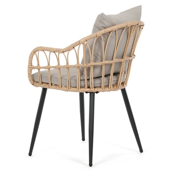 Záhradná stolička HAFRAN čierna/prírodná 6