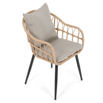 Záhradná stolička HAFRAN čierna/prírodná 8