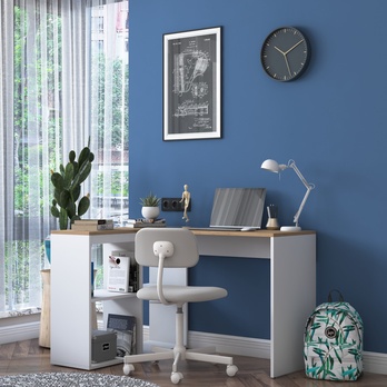 Písací stôl HALL dub/biela 1