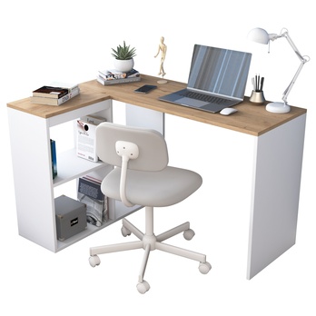 Písací stôl HALL dub/biela 6