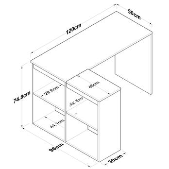 Písací stôl HALL dub/biela 10