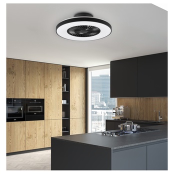 Stropné LED svietidlo s ventilátorom HALMSTAD čierna/biela 1