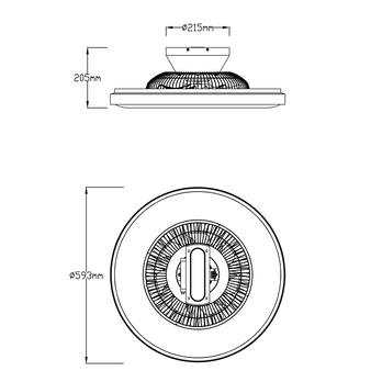 Stropné LED svietidlo s ventilátorom HALMSTAD čierna/biela 7