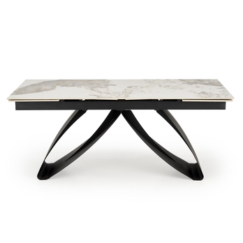Jedálenský stôl HALORAU biely mramor/čierna 3