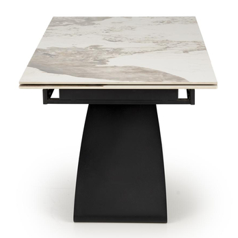 Jedálenský stôl HALORAU biely mramor/čierna 4