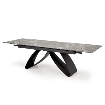 Jedálenský stôl HALORAU čierny mramor/čierna 2