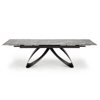 Jedálenský stôl HALORAU čierny mramor/čierna 5