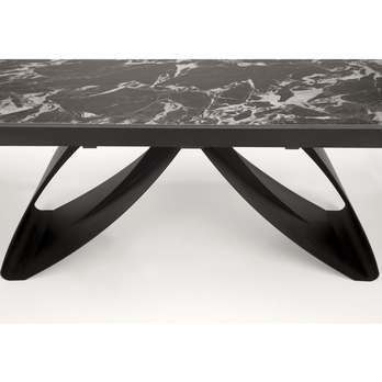 Jedálenský stôl HALORAU čierny mramor/čierna 8