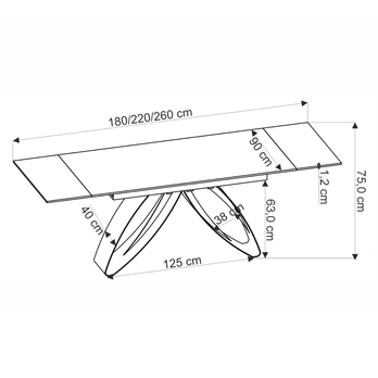 Jedálenský stôl HALORAU čierny mramor/čierna 13