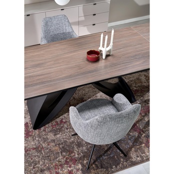 Jedálenský stôl HALORAU orech/čierna 2