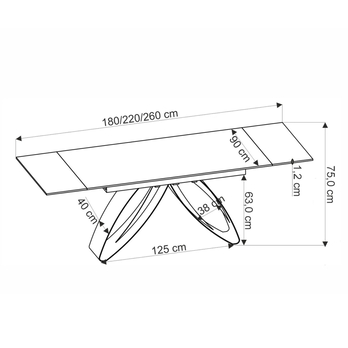 Jedálenský stôl HALORAU orech/čierna 3