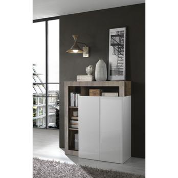 Komoda HAMBURG 1 dub/biela lesklá 1
