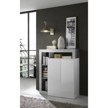 Komoda HAMBURG 1 betón/biela lesklá 1