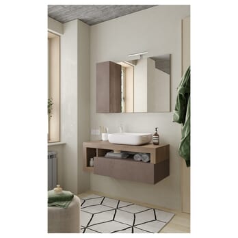 Nástenná umývadlová skrinka s umývadlom HAMBURG 3 dub mercure/bronzová 1