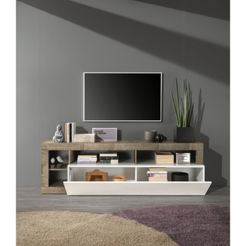 TV komoda HAMBURG 4 dub/biela lesklá 4