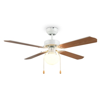 Stropné svietidlo s ventilátorom HAMMERFEST biela/prírodná 1